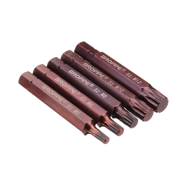 Broppe-5pcs-M5-M12-75mm-Magnetic-Star-Screwdriver-Bit-S2-Steel-10mm-Hex-Shank-1286468-4