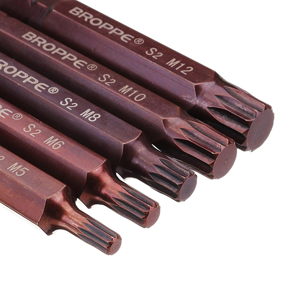 Broppe-5pcs-M5-M12-75mm-Magnetic-Star-Screwdriver-Bit-S2-Steel-10mm-Hex-Shank-1286468-6