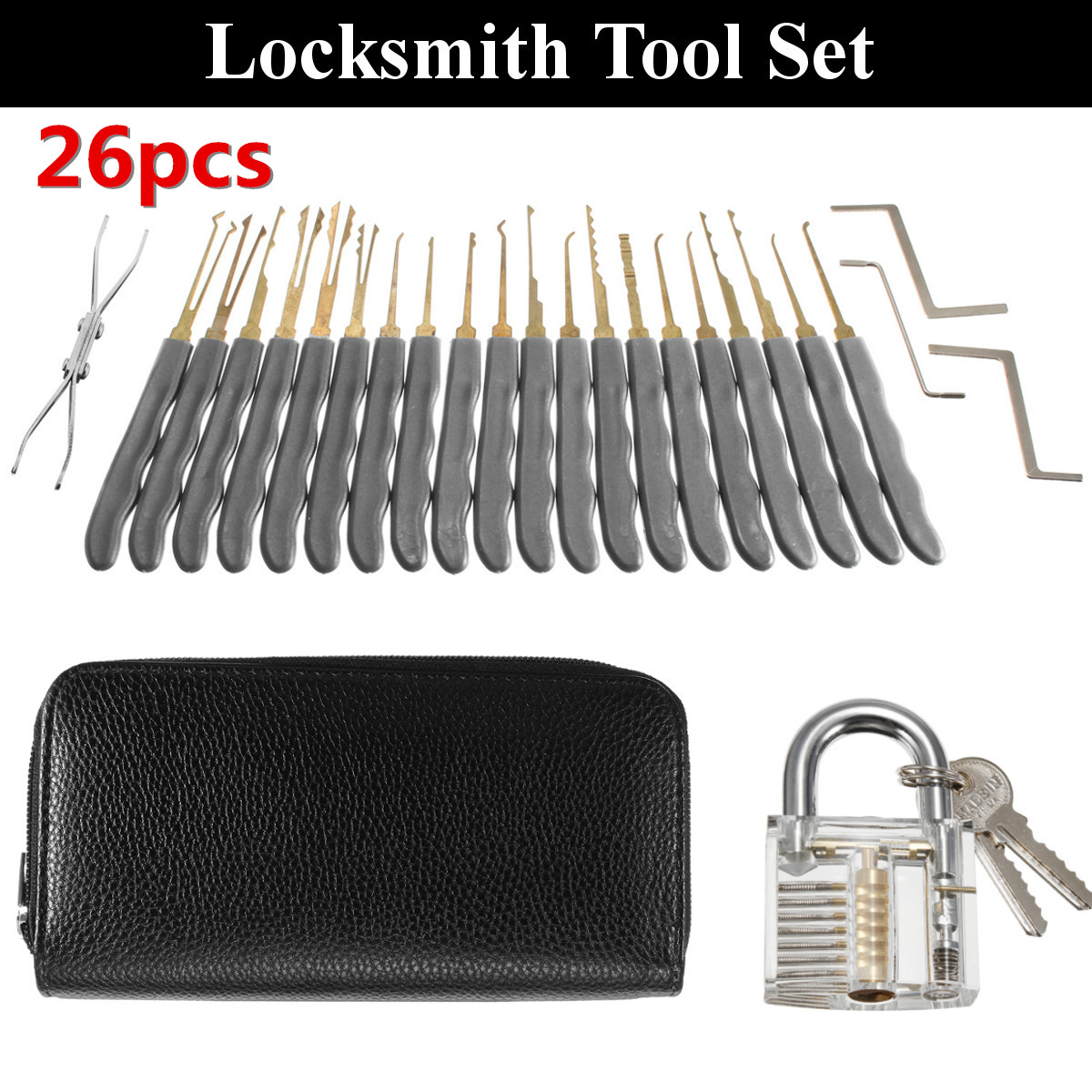 DANIU-26Pcs-Padlock-Locksmith-Training-Starter-Practice-Kit-Lock-Unlocking-Pick-Tool-1202650-1