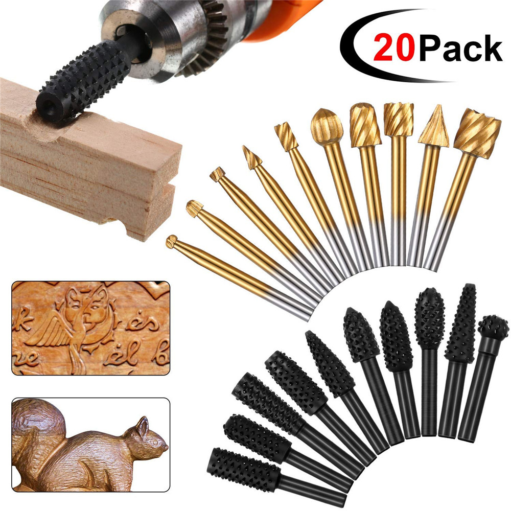 Drillpro-20Pcs-Woodworking-Polishing-Head-Set-18-Inch-Shank-Router-Bit-and-14-Inch-Router-Burrs-1644350-1