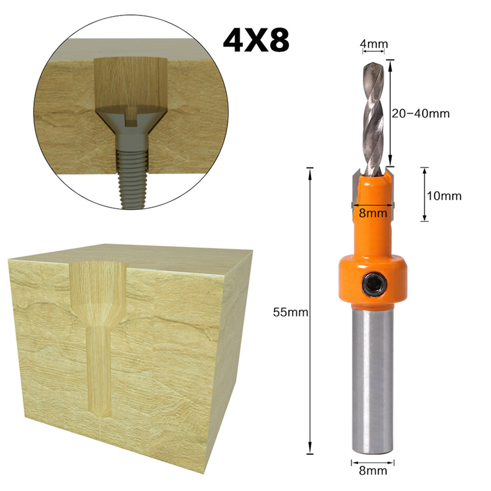 Drillpro-5Pcs-Carbide-Tip-8mm-Shank-HSS-Woodworking-Countersink-Router-Bit-Set-Screw-Extractor-Remon-1714018-8