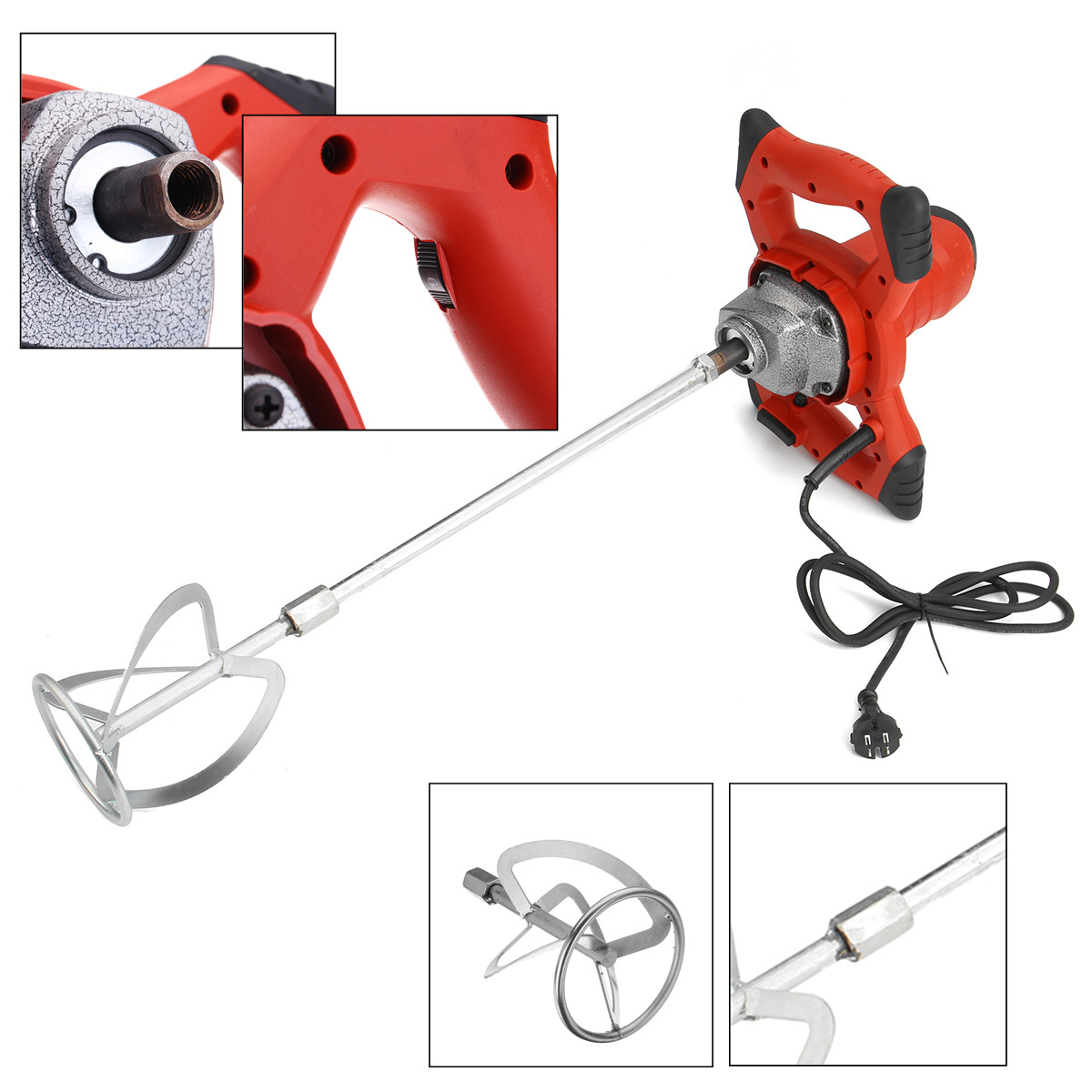 Electric-Mortar-Mixer-1600W-Handheld-Stirrer-Paint-Cement-Grout-Mixing-6-Speed-1240800-3