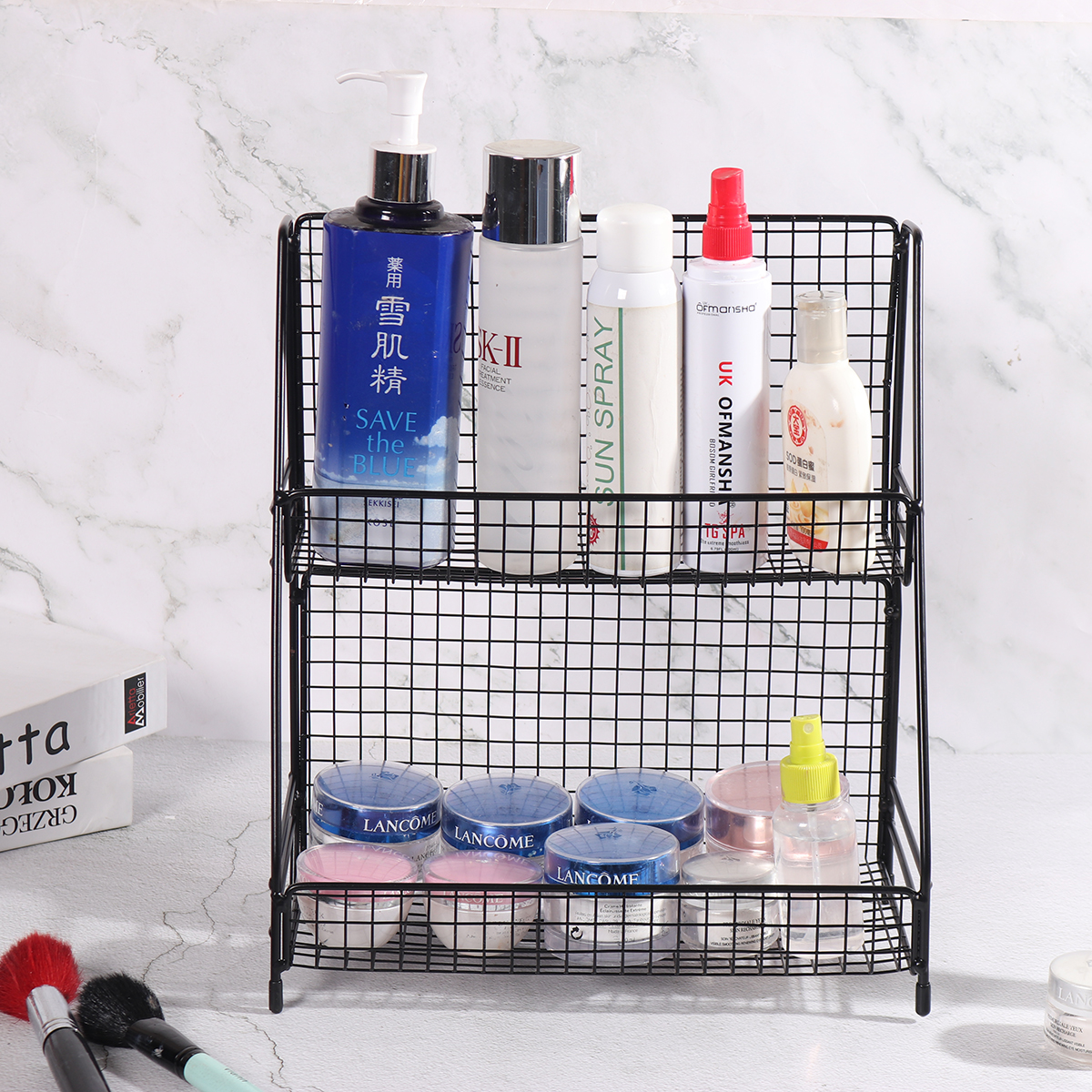 Iron-Makeup-Organizer-Shelf-Cosmetic-Holder-Brush-Storage-Rack-Display-Stand-1730627-5