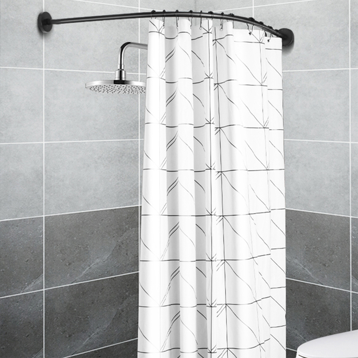 L-Shape-Adjustable-Stainless-Steel-Shower-Curtain-Rod-Pole-90-130cm-Retractable-1573545-1