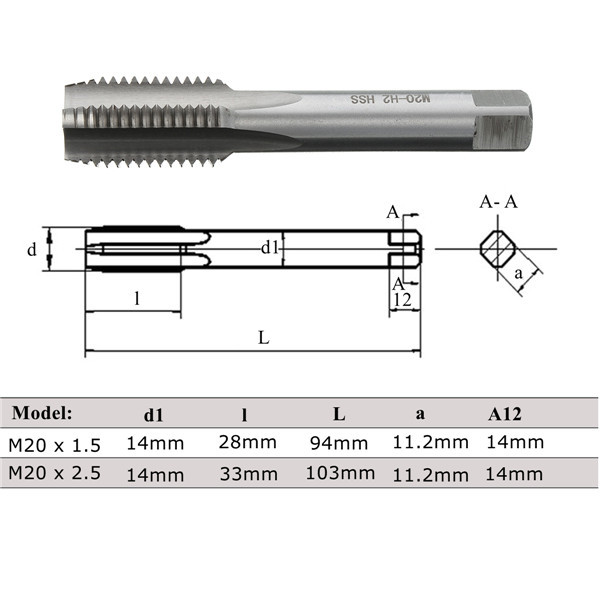 M20-x-15mm25mm-Metric-Tap-Plug-Tap-Machine-Screw-Threaded-Tap-1147128-9
