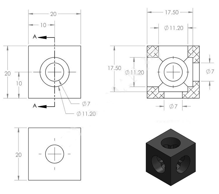 Machifit-Three-Way-Cube-Corner-Connector-for-2020-V-slot-Aluminum-Extrusions-Profile-1470044-8