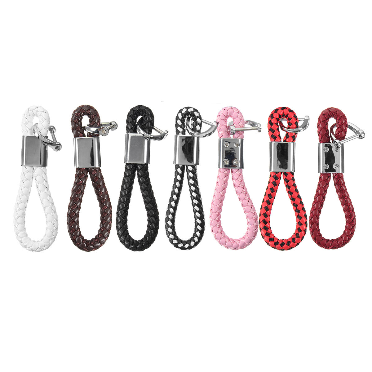 PU-Leather-Braided-Strap-Key-Chain-Stainless-Key-ring-7-Different-Colors-1191604-4