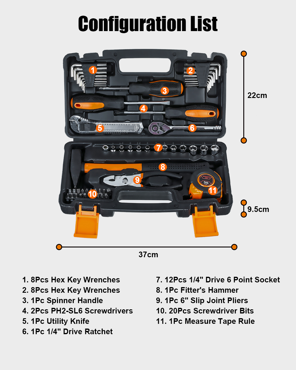 TOPSHAK-TS-CH3-57-Piece-Socket-Wrench-Auto-Repair-Tool-Mixed-Tool-Set-Hand-Tool-Kit-with-Plastic-Too-1940837-5