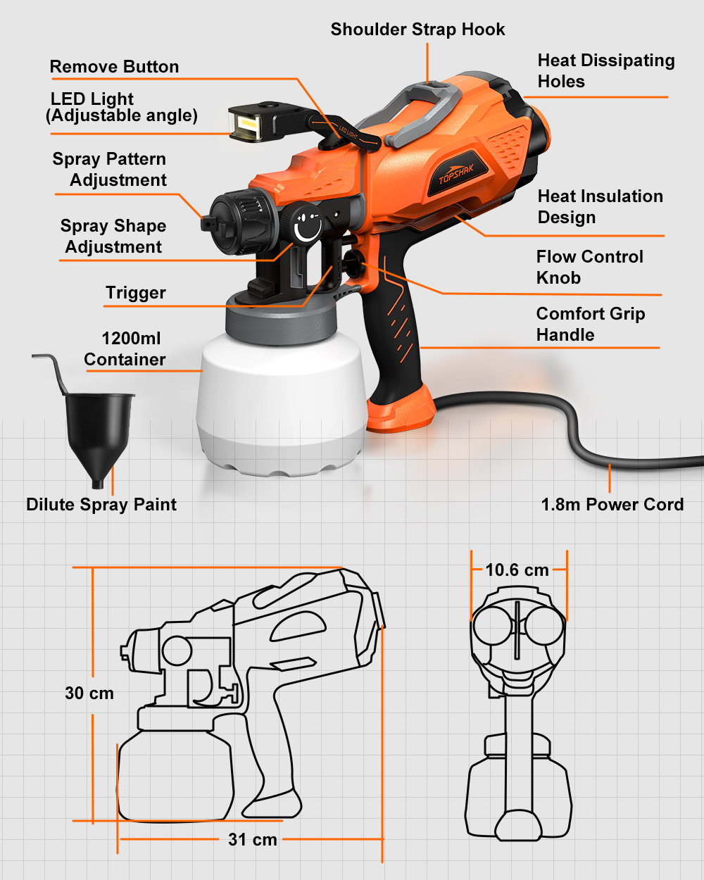 TOPSHAK-TS-SG2-700W-1200ml-Wired-Electric-Paint-Sprayer-Watering-Can-Tool-HVLP-Paint-Spray-Tool-with-1913835-7