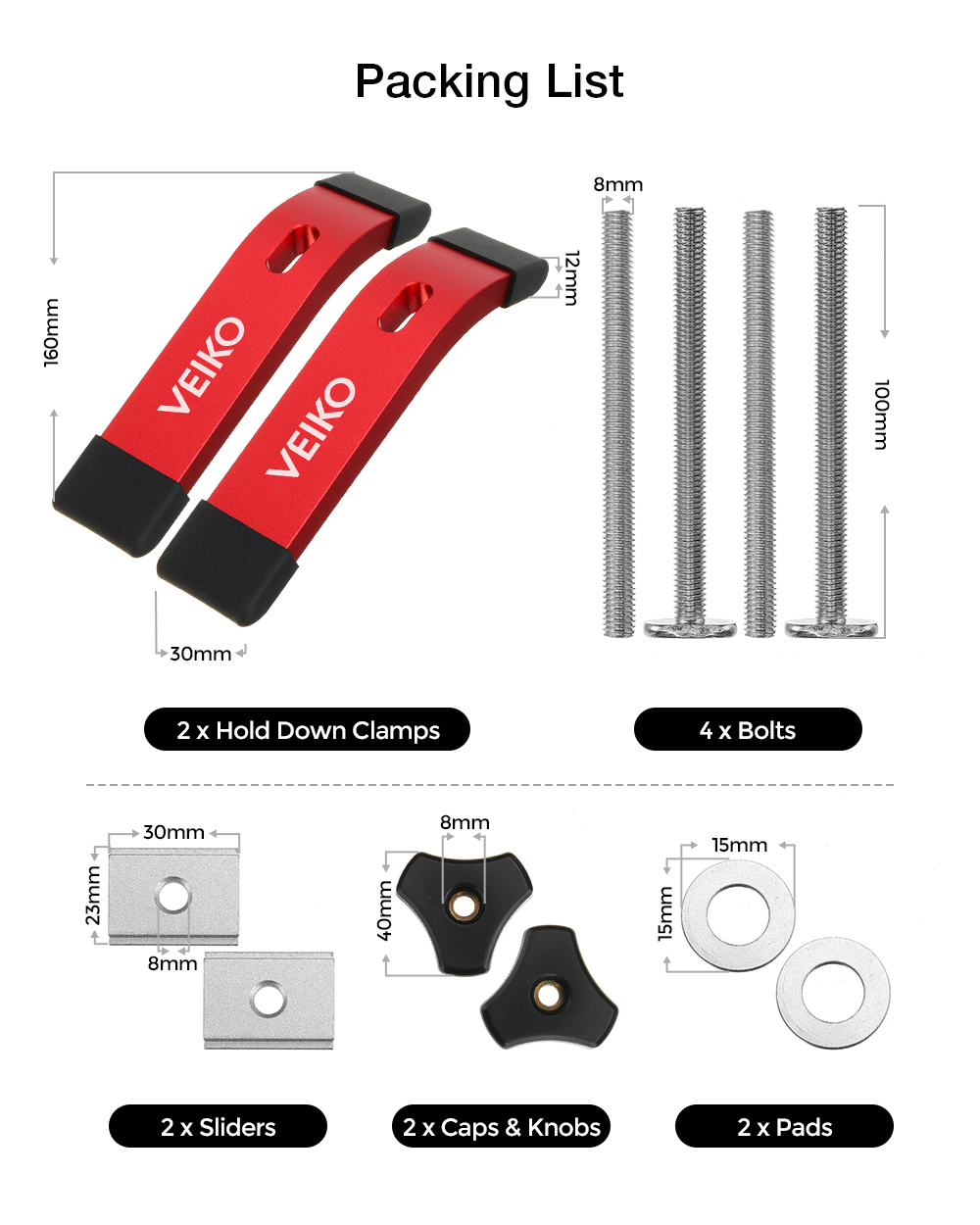 VEIKO-2-Set-Quick-Acting-T-Track-Hold-Down-Clamp-with-T-Bolts-and-Silder-Aluminum-Alloy-Woodworking--1862888-3