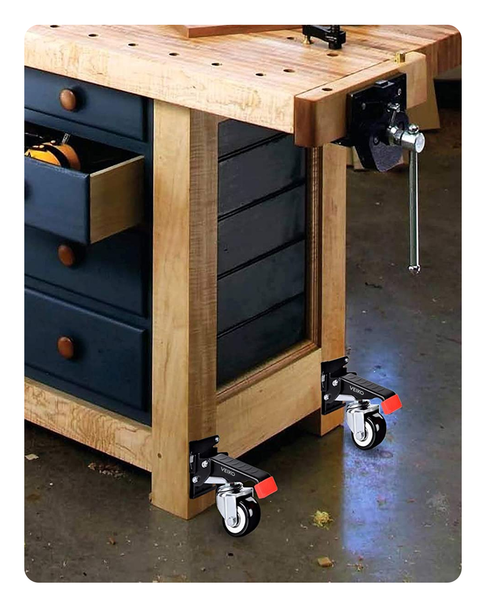 VEIKO-4PCS-Quick-Change-Workbench-Casters-Kit-Heavy-Duty-Retractable-Workbench-Casters-Wheels-660Lbs-1897937-9