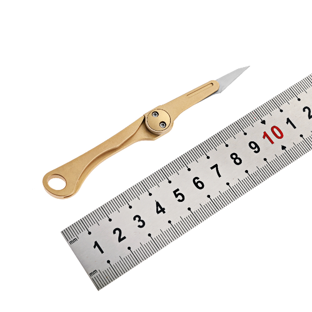 Vastar-Brass-Mini-Folding-KnIife-Pocket-Unpacking-Utility-KnIives-Scallpel-Sharp-Sellf-Deefense-Key--1685407-2