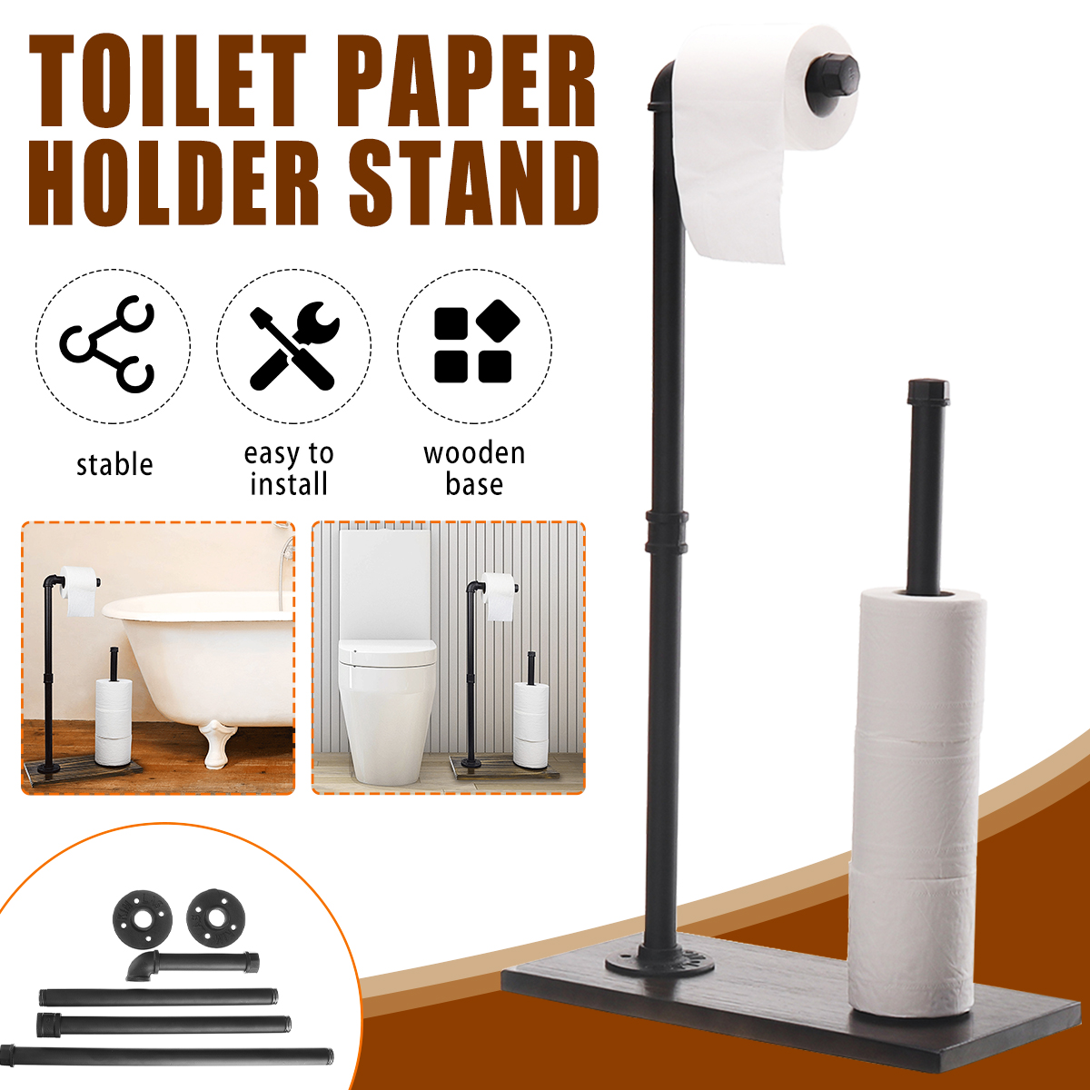 Wood-Paper-Towel-Holder-Stand-Free-Standing-Vintage-Toilet-Bathroom-Paper-Towel-Roll-Hold-Industrial-1723608-1