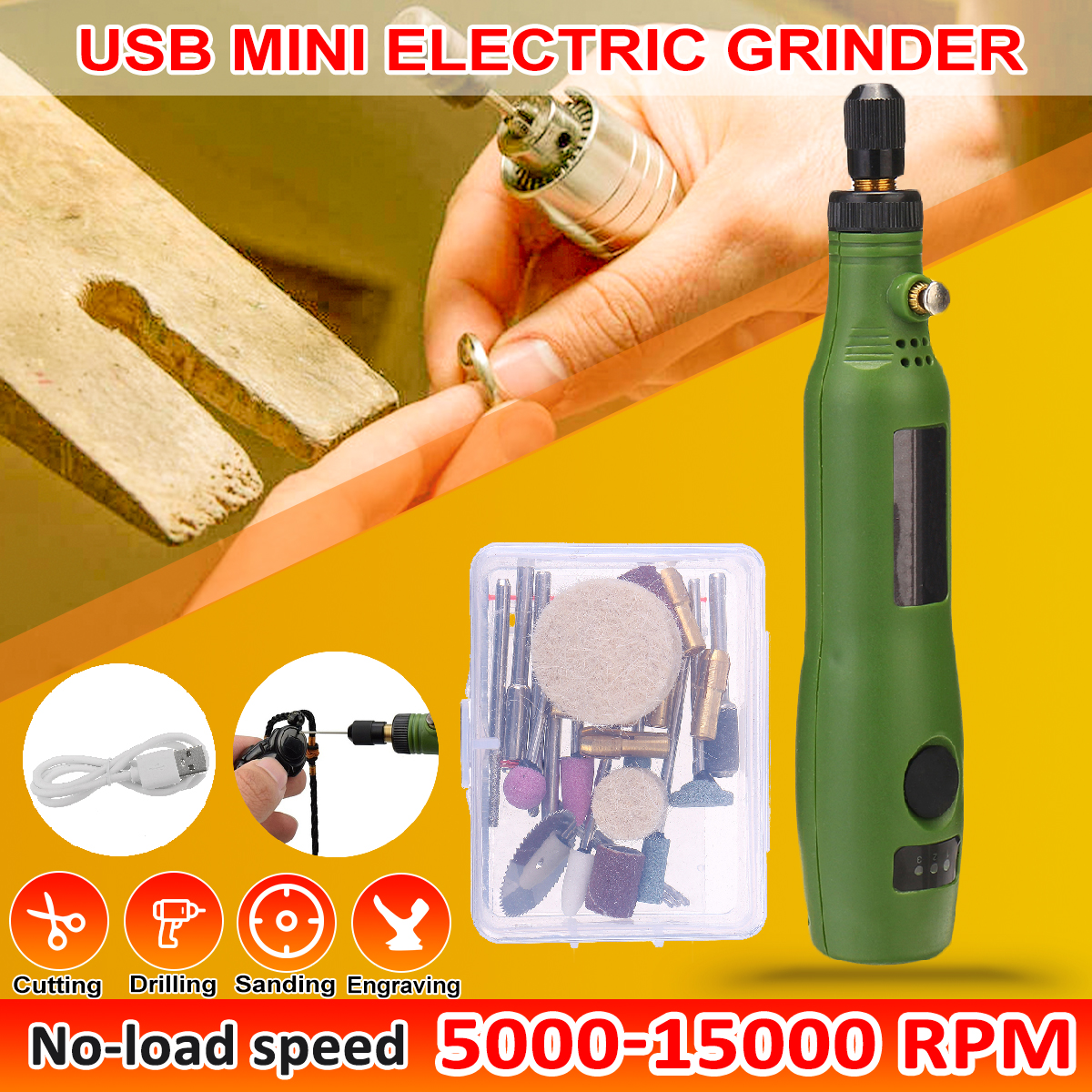 10W-Cordless-Electric-Grinder-Drill-5000-15000rpm-USB-Rotary-Tool-Drill-3-Gears-Grinder-Pen-Engravin-1621850-2