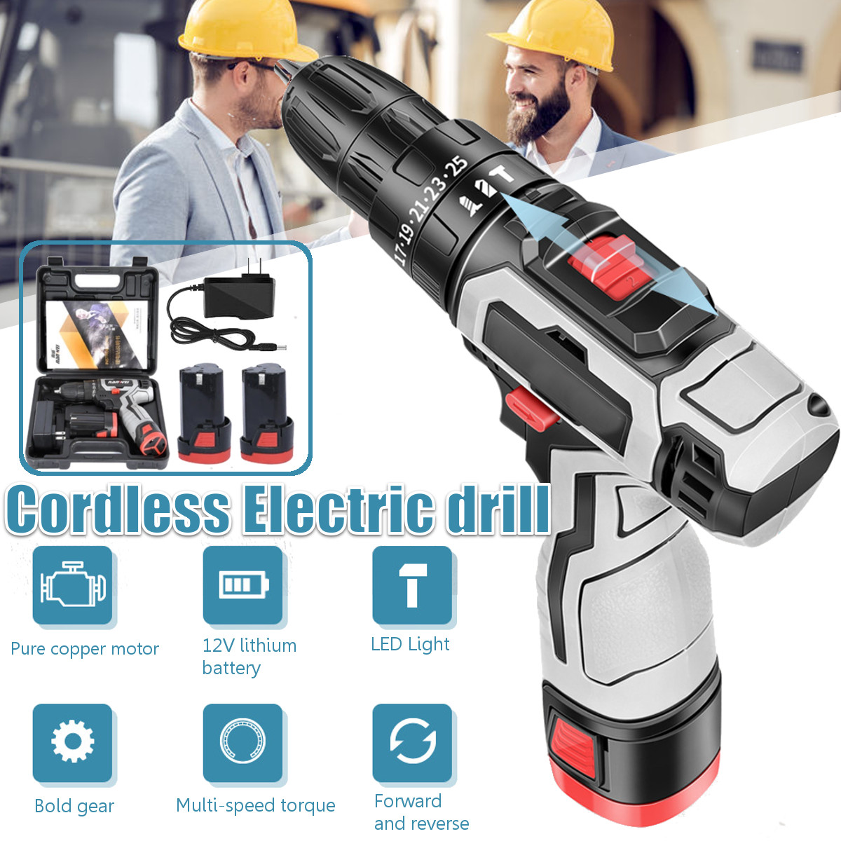 12V-1500mAH-25NM-Rechargeable-Cordless-Drill-2-Speeds-Electric-Screwdriver-Power-Tool-1736770-2