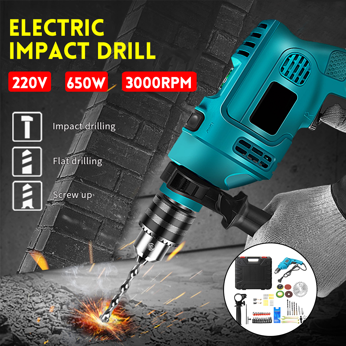 220V-3000RPM-650W-Electric-Impact-Cordless-Wrench-Drill-Hammer-Screwdriver-SET-1555908-1