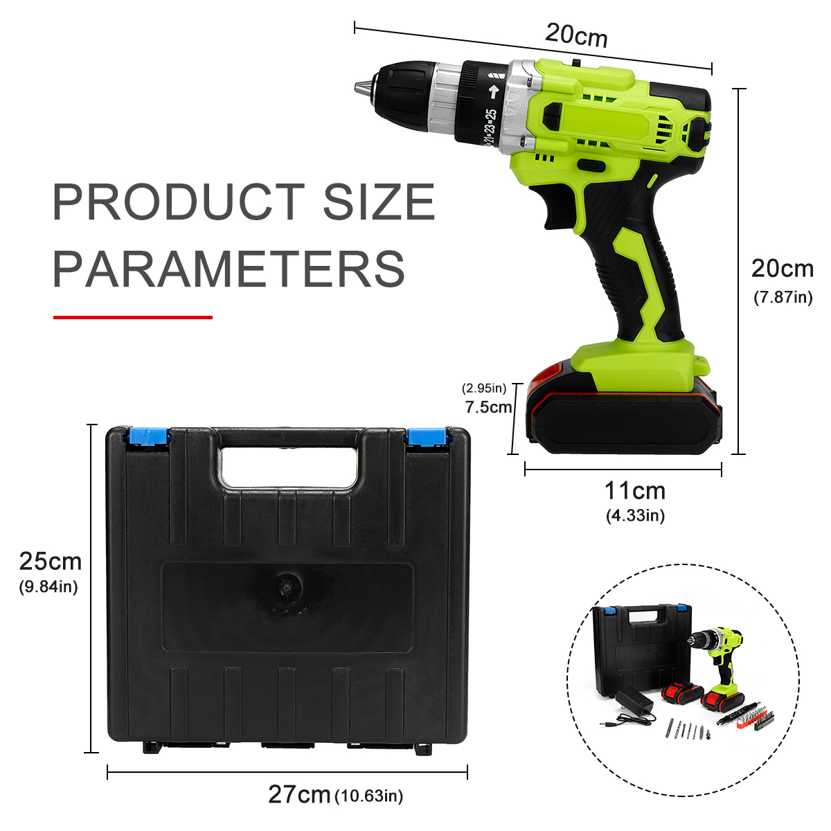 3-in-1-Multifunctional-Cordless-Electric-Drill-48VF-253-38-Inch-Chuck-Impact-Drill-W-12pcs-Battery-1839461-12