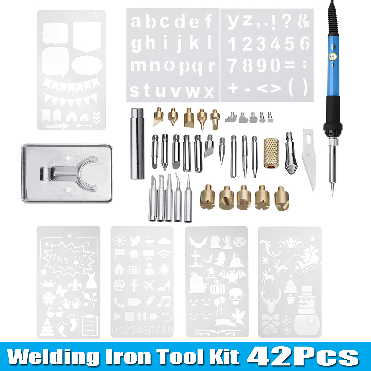 42Pcs-110V220V-Electric-Solder-Iron-Welding-Pen-Carving-Craft-Kit-Solder-Wire-Tweezers-1429417-4