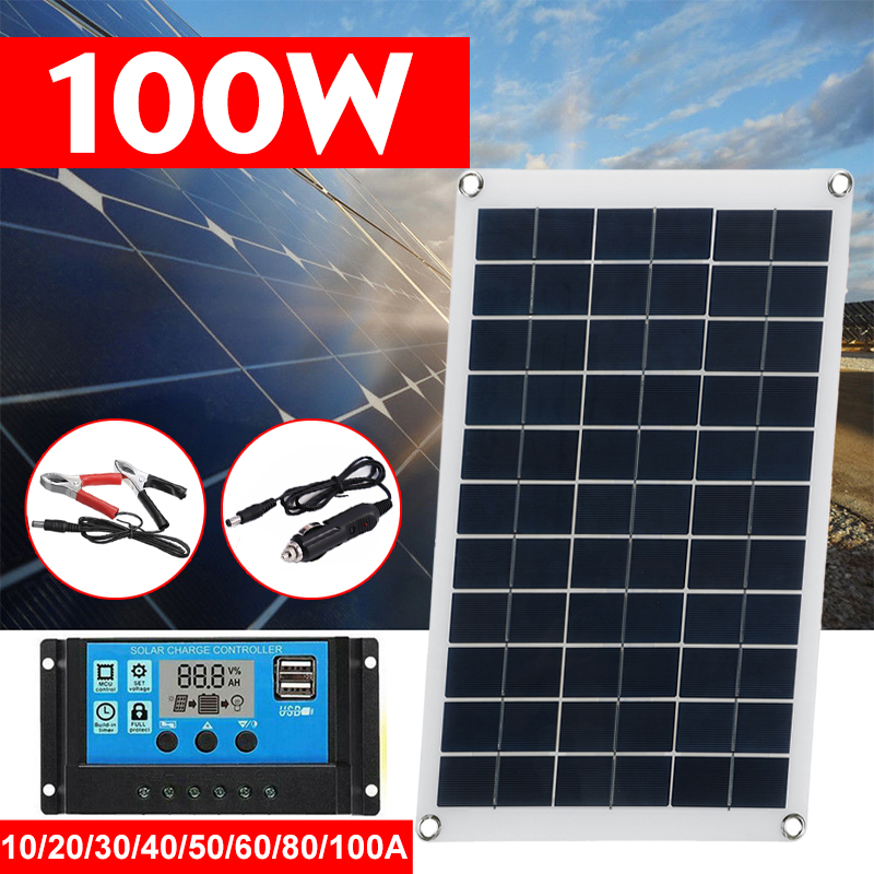 100W-Solar-Panel-kit-12V-battery-Charger-10-100A-LCD-Controller-For-Caravan-Van-Boat-1769064-2