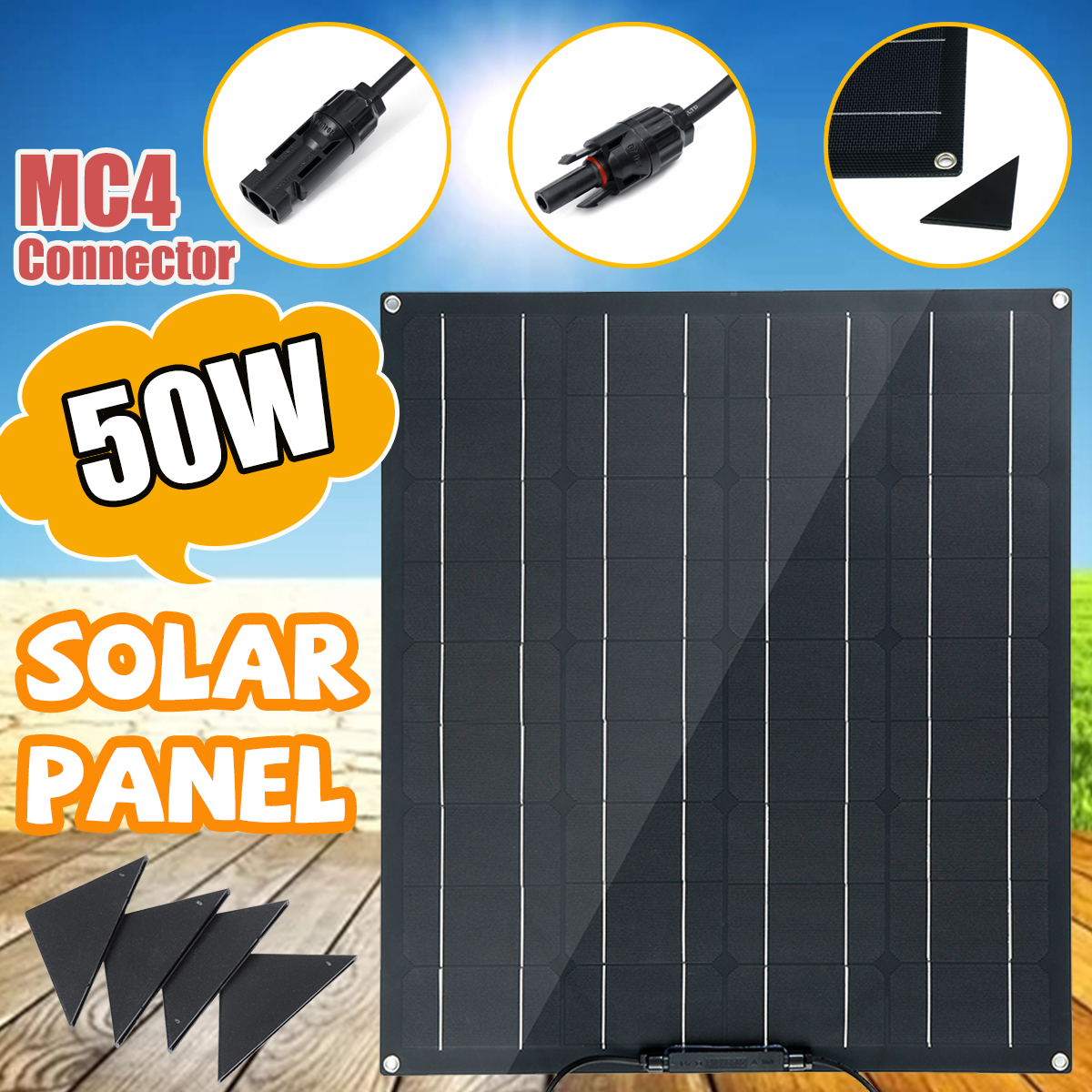 50W-Solar-Panel-Matte-Texture-Field-Vehicles-Emergency-Charger-WIth-4-Protective-Corners-1617028-1