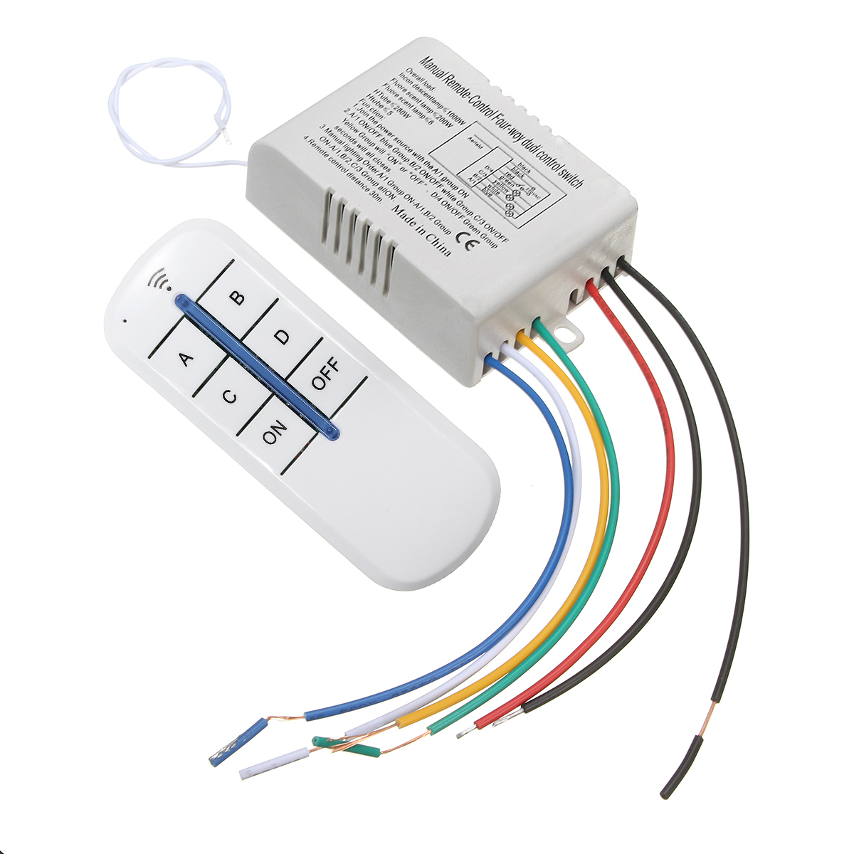 4-Channel-Wireless-Wall-Lamp-Switch-Splitter-Remote-Control-Receiver-Transmitter-1160207-1