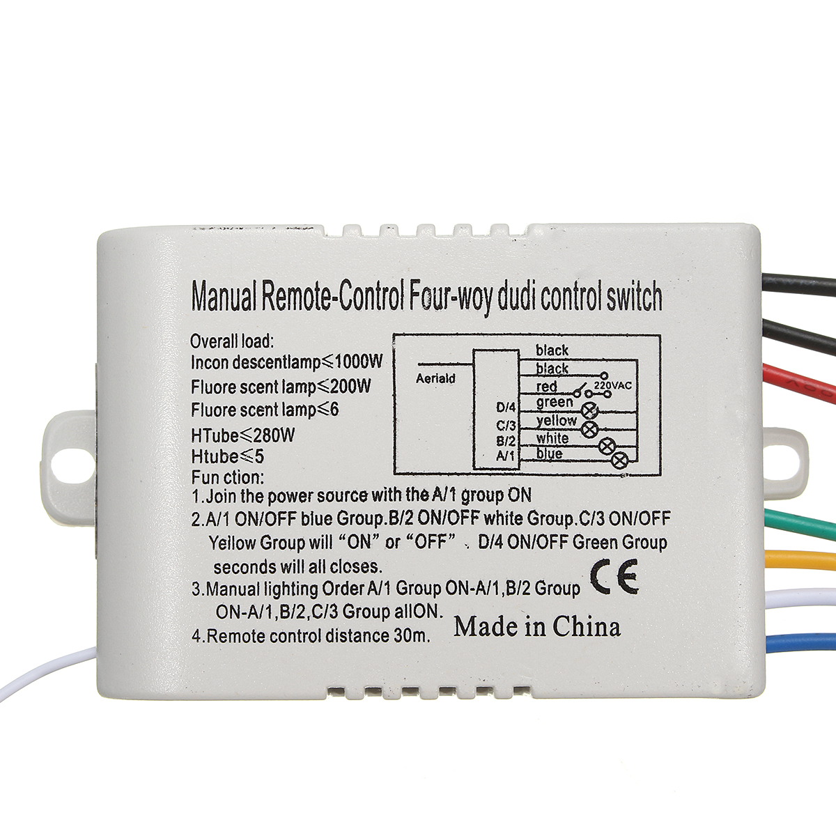 4-Channel-Wireless-Wall-Lamp-Switch-Splitter-Remote-Control-Receiver-Transmitter-1160207-3