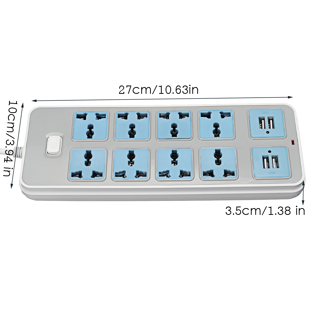 Electric-8-Socket-Outlet--4-USB-Extension-Power-Strip-USUK-Plug-66ft-Cord-1816410-4