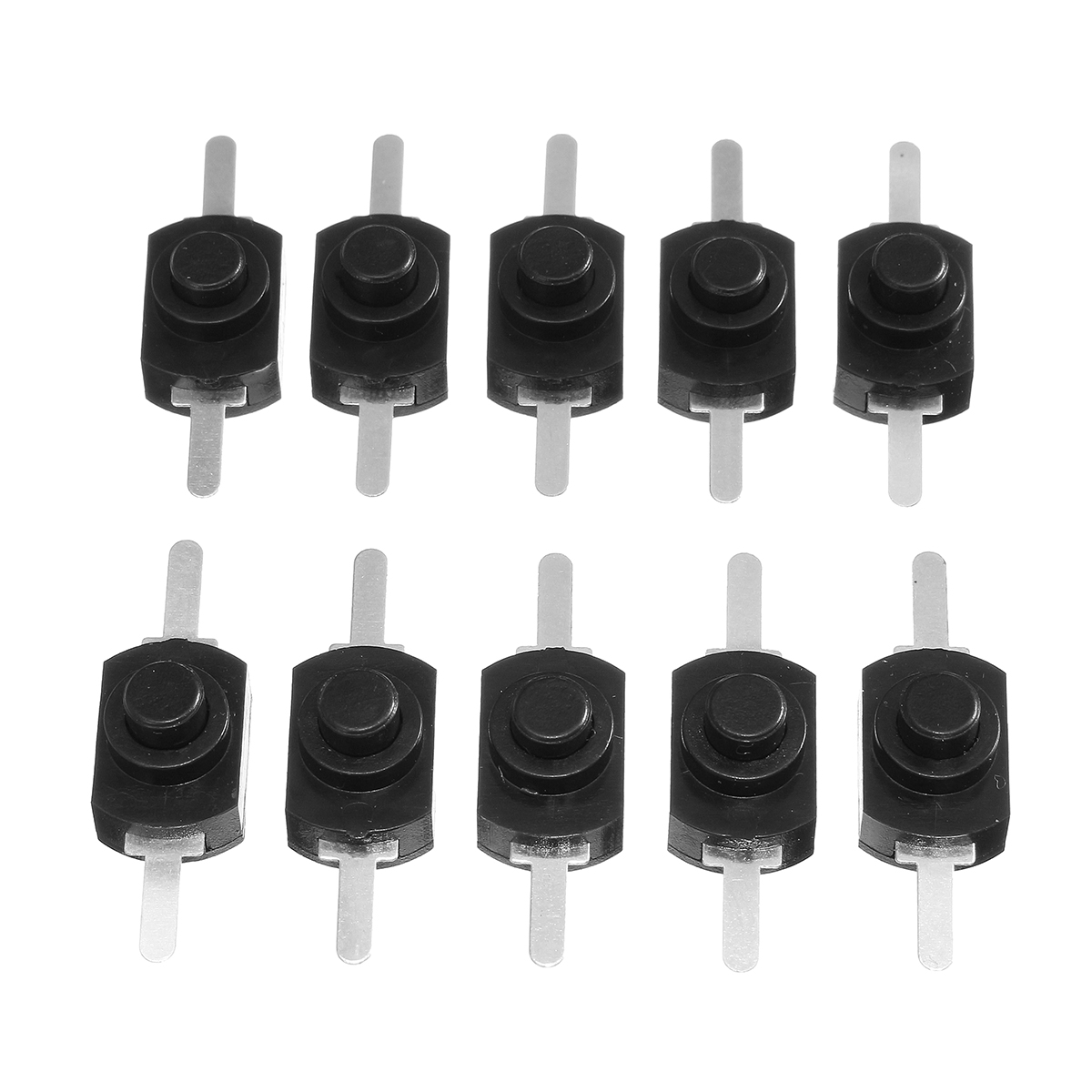 Excellwayreg-10Pcs-1A-30V-DC-250V-Black-Latching-On-Off-Mini-Push-Button-Switch-1184493-7