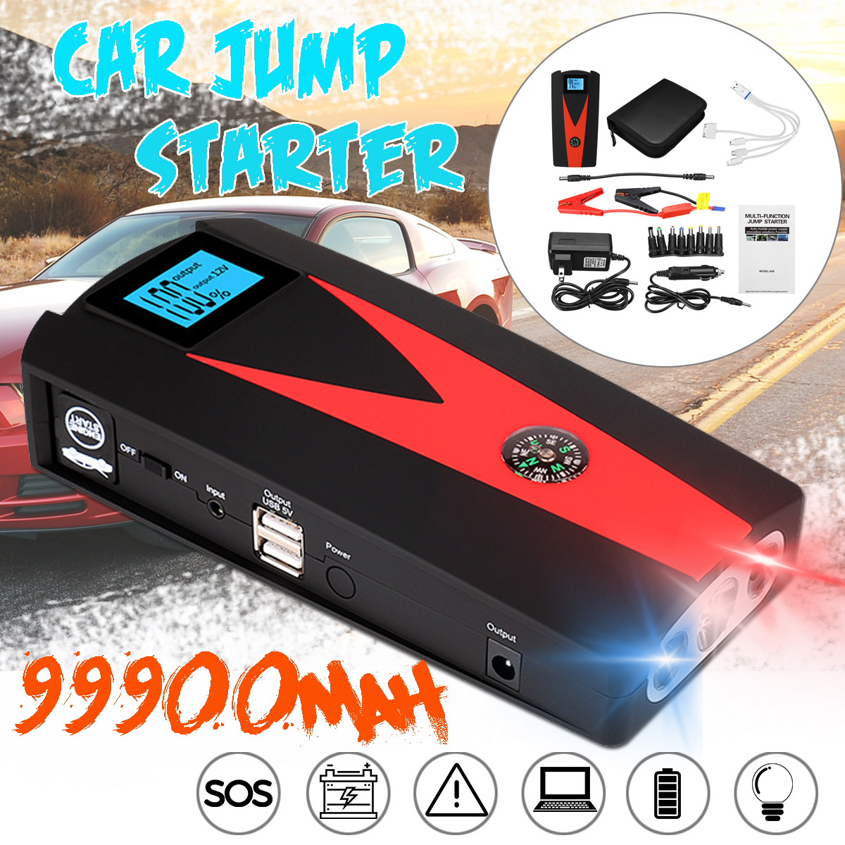 99900-mAh-Dual-USB-Car-Jump-Starter-LCD-Auto-Battery-Booster-Portable-Power-Pack-with-Jumper-Cables-1421905-1
