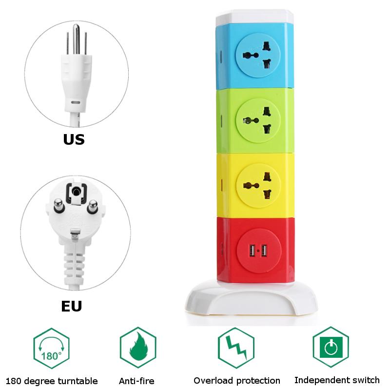 Alardor-Four-Tiers-Rotating-Socket-Patch-Panel-USB-Plug-Board-Surge-Protection-Power-Strip-1151688-8