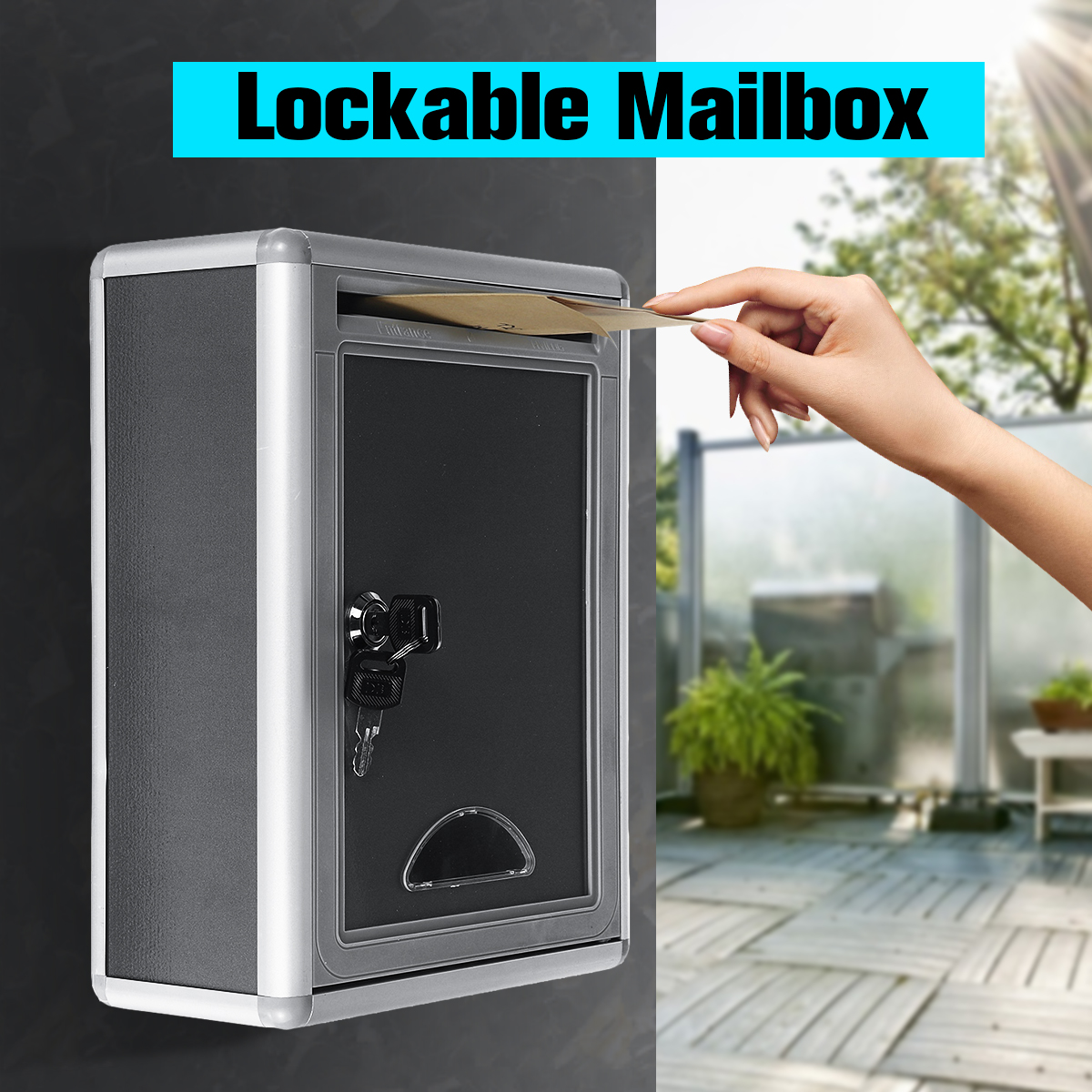 Retro-Aluminum-Mail-Letter-Post-Storage-Box-Outdoor-Lockable-Mailbox-Wall-Mount-Boxes-1798029-3