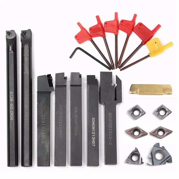 7pcs-12mm-Shank-Lathe-Turning-Tool-Holder-Boring-Bar-with-7pcs-Carbide-Insert-and-Wrench-1110118-1