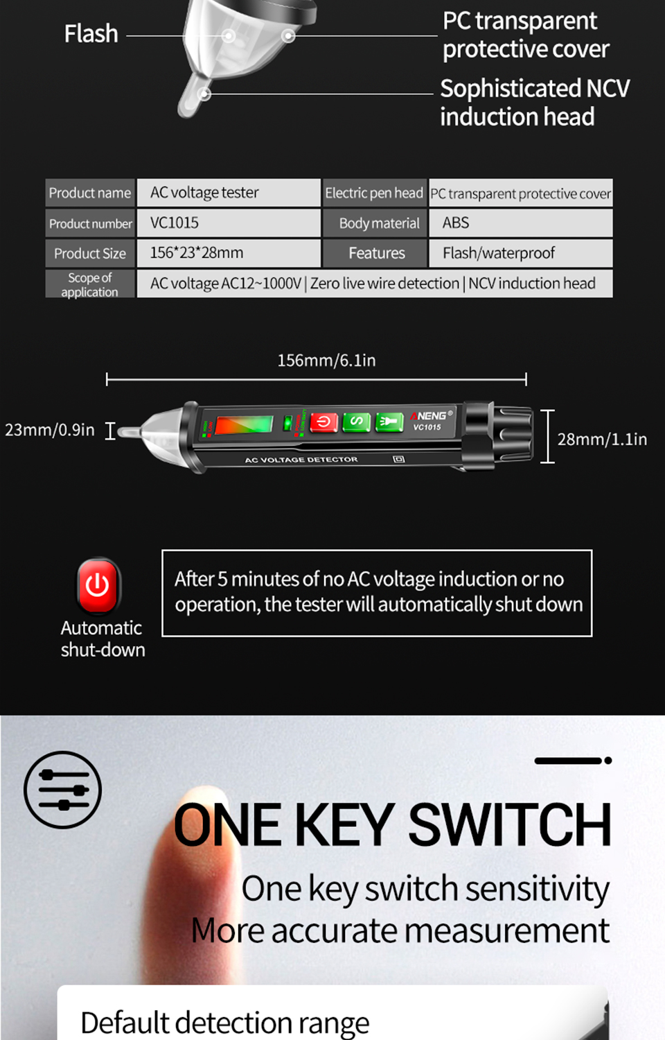 ANENG-VC1015-AC12-1000V-Smart-Non-Contact-Digital-AC-Voltage-Tester-Pen-Current-Electric-Sensor-Test-1923034-10