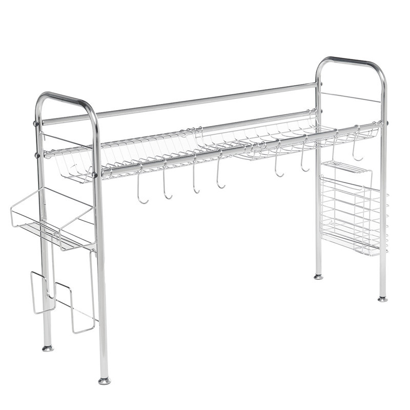 95x62x255cm-2-Tiers-Over-The-Sink-Dish-Drying-Rack-Shelf-Stainless-Kitchen-Cutlery-Holder-1697225-4