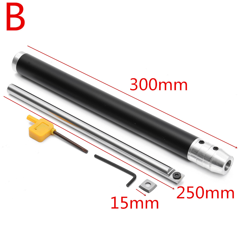 Drillpro-Wood-Turning-Tool-with-Aluminum-Alloy-Handle-and-Carbide-Insert-Cutter-Round-Shank-Woodwork-1410059-2