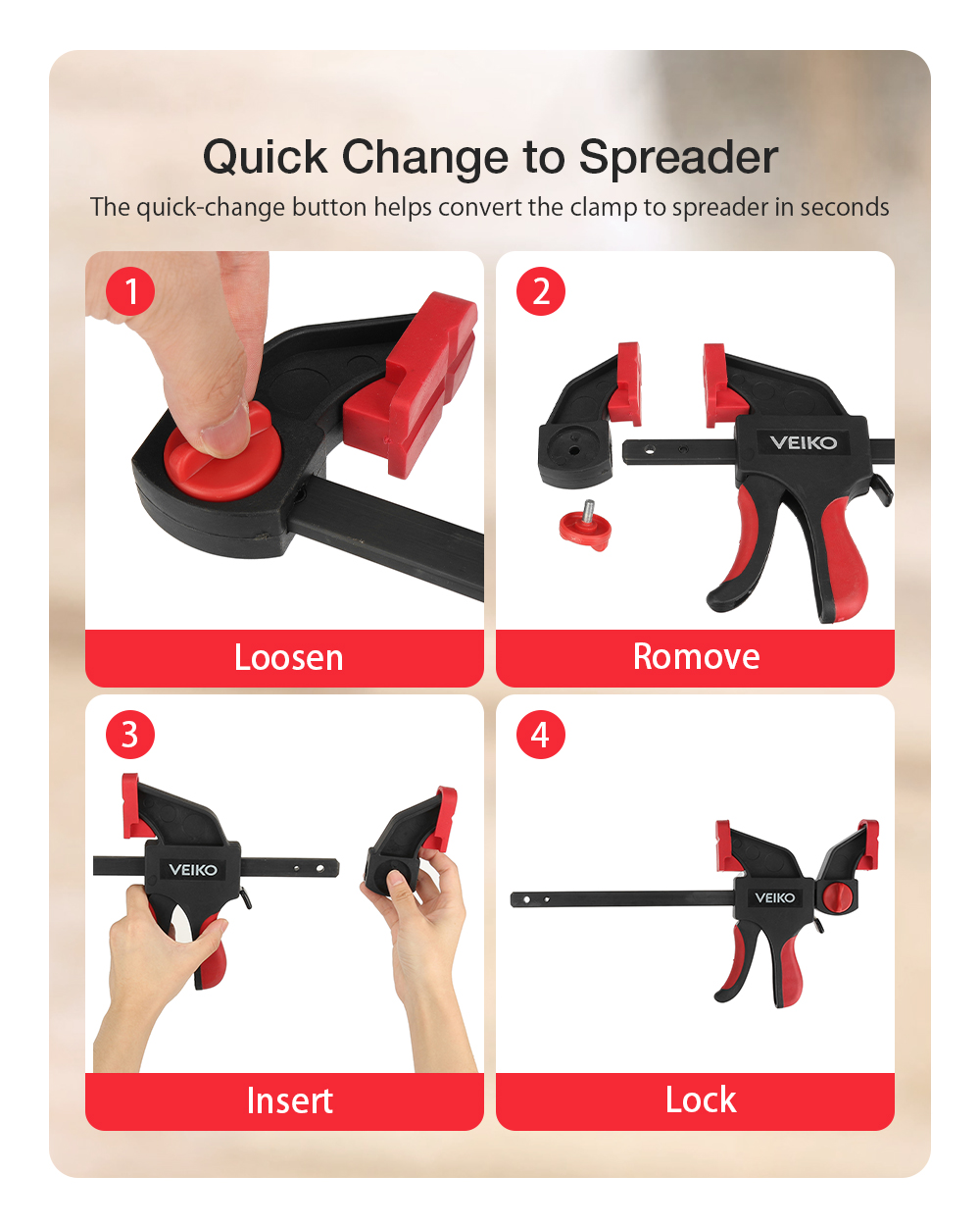 VEIKO-4Pcs-612inch-Quick-Grip-Bar-Clamp-One-Handed-Clamp-Spreader-Light-Duty-Quick-Change-F-Clamp-wi-1897888-7