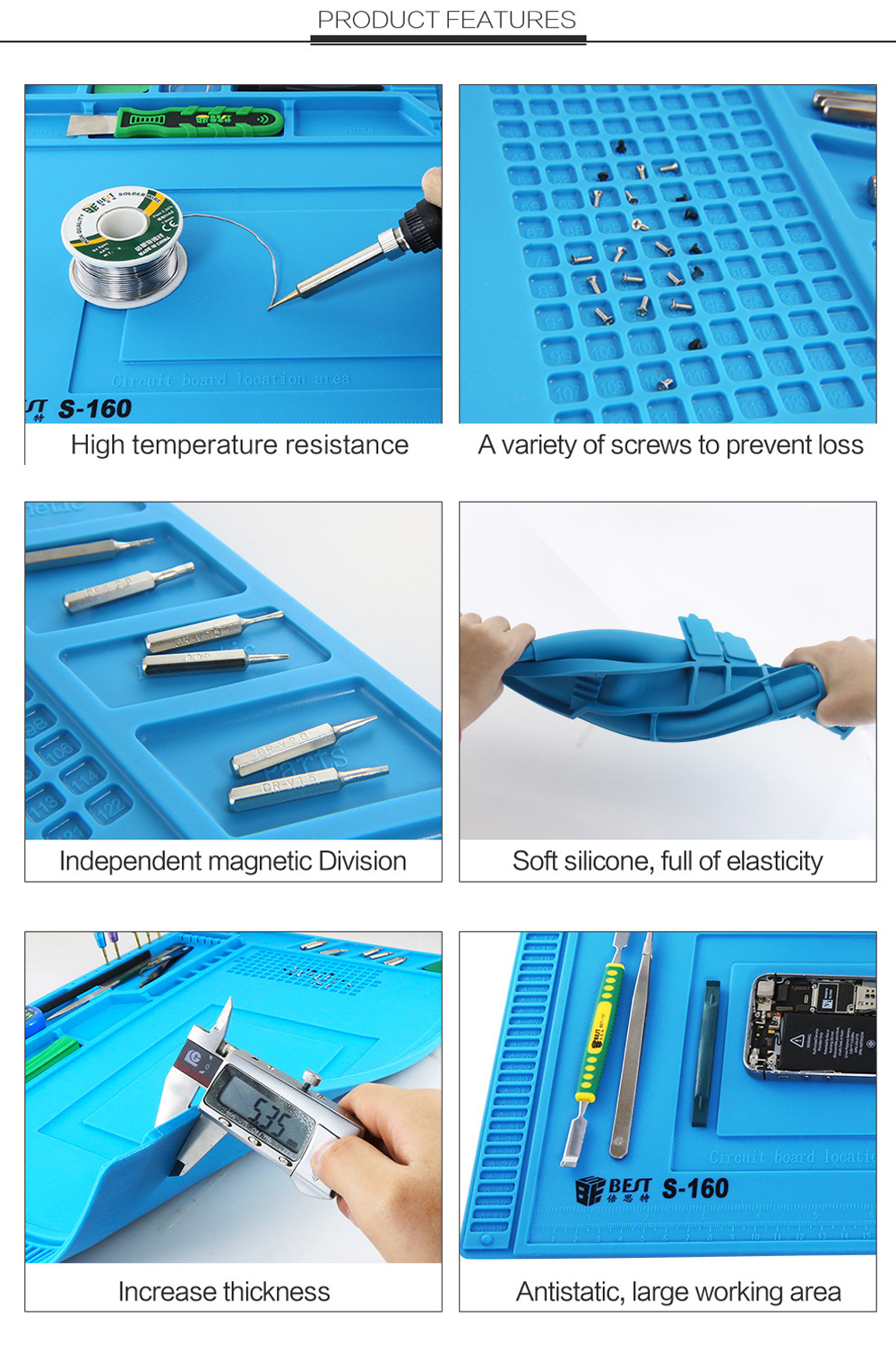 BEST-S160-Magnetic-Heat-Insulation-Silicone-Pad-Desk-Mat-Maintenance-Platform-BGA-Soldering-Repair-S-1415938-1